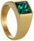 Musihy Edelstahl Ringe Herren, Herren Ringe Punk Ring Männ Gold Siegelring mit Grünem Zirkonia Ring Zirkonia Herren Größe 60 (19.1)