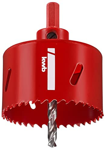 kwb HSS Bi-Metall-Lochsäge Ø 68 mm mit progressiver Vario-Zahnung, hoher Präzision, Sechskantschaft, 38 mm Schnitttiefe und Zentrierbohrer
