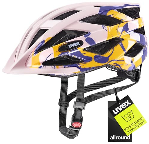 uvex air Wing - Casque de vélo léger pour Hommes et Femmes - réglage de la Taille Individuel - à compléter avec Un éclairage LED - Powder-Liquids - 56-60 cm