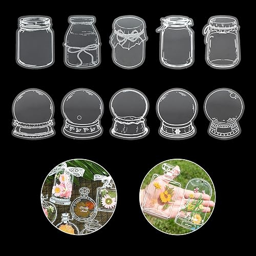 40 Transparente Lesezeichen Getrocknete Blumen,Lesezeichen Personalisiert,Glaswaren Aufkleber Bookmark,DIY Lesezeichen,DIY Transparente Blume Lesezeichen Set, Transparentes Lesezeichen Blume (B)