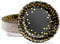 AIPartywar Party Paper Plates - 50-Pack Disposable Black and Gold, Foil Polka Dots, 7-Inch Dinner Plates for Graduation, Wedding, Birthday Parties