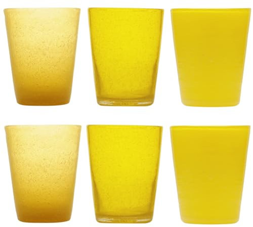 Memento Set 6 bicchieri acqua in pasta di vetro 300cc (Summer)