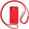 Vauki Handykette Hülle für iPhone 11 mit Band, HandyHülle mit Kordel, Weich Silikon TPU Stoßfest Bumper mit Kette zum Umhängen für iPhone 11, Lanyard - Rot