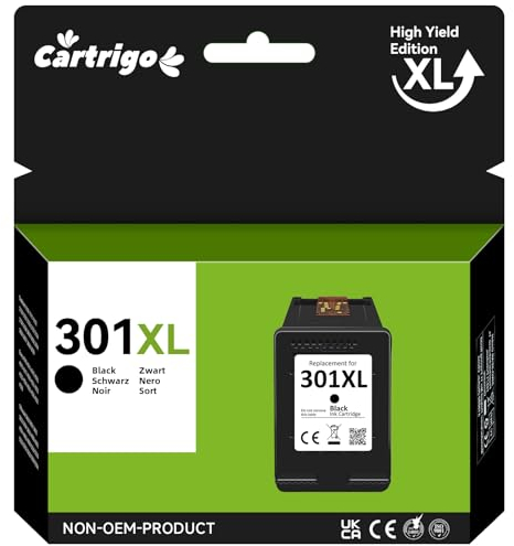 CARTRIGO 301 Druckerpatronen Schwarz Wiederaufbereitete für HP 301 XL 301XL Schwarz für HP DeskJet 2540 2544 2549 2050a 3050a 3050 3055a für Envy 4500 4502 4504 5530 für OfficeJet 4630 4632 Drucker