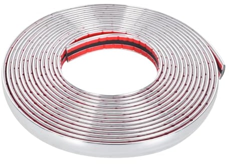 Chrom Zierleiste, Zierleiste Selbstklebend, Zierleiste PVC Chrom Auto Chromleiste Zierstreifen, Universal Chromzierleiste für Auto Karosserie Fenster Außen Dekoration (15 mm x 5 m)