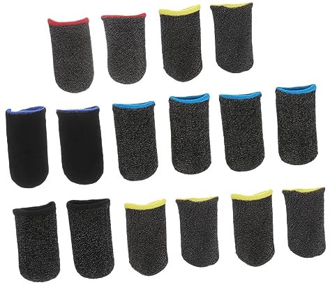 minkissy 8pairs Non-Slip Finger Cots Finger Sleeves for Gaming Writing Cutting Sweat Resistance Breathable for Adults