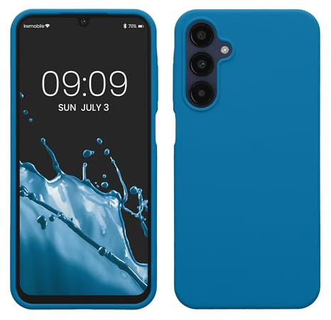 kwmobile Handyhülle für Samsung Galaxy A25 Hülle - Case Silikon - Kabelloses Laden - Schutzhülle Cover in Karibikblau
