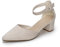 Womens Court Shoes Dress Pumps Shoes Pointed Toe Kitten Low Heel Sandals Office Work Wedding Bridal Party Shoes Beige 6