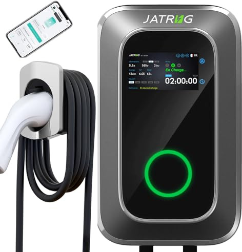 JATRHG S1 - Ladeterminal für Elektrofahrzeug 22kW 12M 32A dreiphasig WiFi-APP Ladestation Typ 2 IEC 62196-2 - Schnellladegerät EV Wallbox