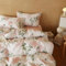 Lanqinglv Bettwäsche 220x240 Rosa Weiß Blätter Blumenmuster Wende Bettwäsche Set Bettbezug mit Reißverschluss und 2 Kissenbezug 80x80 cm,ÖkoTex Zertifiziert & für Allergiker Geeignet