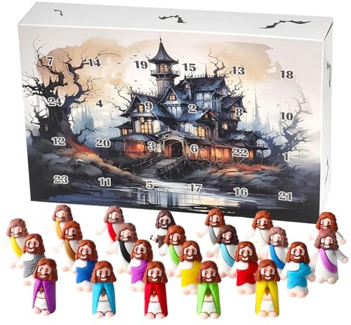 Halloween Adventskalender, Halloween Countdown -Kalender, 2024 mit 24 Tagen kleiner Statuen -Urlaubs -Adventskalender Countdown nach Halloween