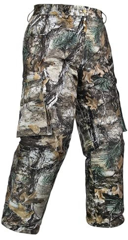 GUGULUZA Jagdhose für Herren, lautlose Jagdhose mit Fleecefutter, wasserabweisend, Camouflage-Kleidung für Hirschjagd