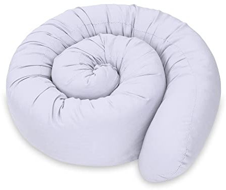 Totsy Baby Seitenschläferkissen Bettschlange Body Pillow 150 cm Baumwolle - Kopfkissen lang Bettrolle Schlafkissen Nackenrolle Kissen Grau B