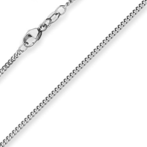 1,7mm Panzerkette Goldkette Collier Halskette aus 750 Gold Weißgold 42cm