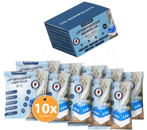 10x Luftentfeuchter Granulat 400g (Sparvorteils 10er Set Luftentfeuchter Nachfüllpack's) I Entfeuchter Nachfüllpack Nachfüll-Beutel (Schimmel- und Geruchsschutz)