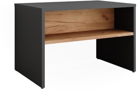 Vicco Schuhbank Orlando, Sitzbank mit Stauraum, Anthrazit/Goldkraft Eiche, 60 x 60 cm