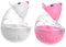 UPKOCH 2Pcs Interactive Cat Feeder Automatic Food Dispenser Mouse Shape Design Safe for Fun Feeding Engaging Rolling Activity for Cats White Red