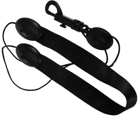 Klarinettengurt mit Drehhaken und Nackenteil, Verstellbar für Schüler | Nylon und Abs, Drehbarer Clip Sowie Schnapphaken, für Unterricht und Bühne, Schwarz