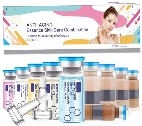 BB Facial Glow Starter Kit, Microneedling Set - Anti-Aging Gesichtsserum | BB Glow Serum Ampulle - Micro Needling Set mit Vitamin C, Hyaluronsäure, Hexapeptid, Niacinamid