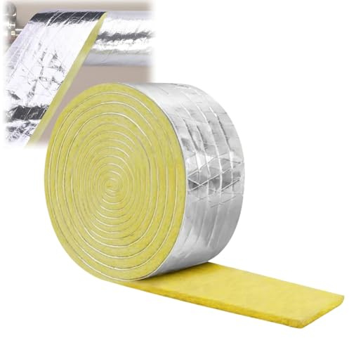 Isolierung aus Glaswolle für Rohre, 10 m Rolle, thermische und akustische Isolierung, Glasfaser (1 Stück)