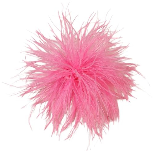 Aniyan Damen Federbrosche 8-10 cm – Natürliche Straußenfeder Ansteckbrosche, Handgemachte Feder Blume Brosche für Hochzeit, Party, Kostüm, Hut & Kleid Accessoire, Rosa