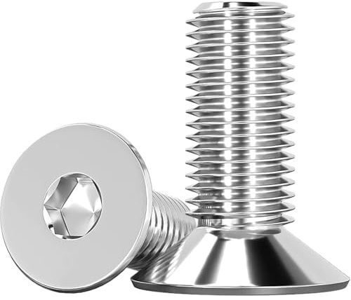 Humyu 10 Pièces Vis à Tête Fraisée Allen M8 x 16mm Filetage Complet - Acier Inoxydable 304 Résistante à la Corrosion - Norme DIN 7991 / ISO 10642 pour Bricolage et Industrie