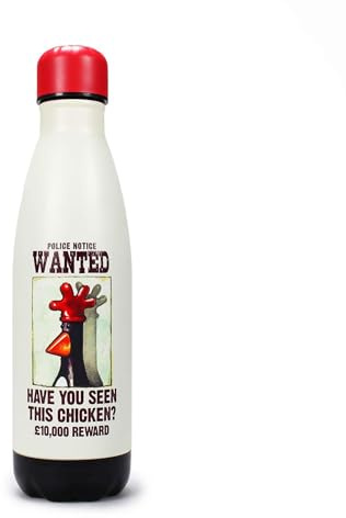Half Moon Bay | Wallace & Gromit | Feathers McGraw Wanted Poster | Metal Reusable Water Bottle | Insulated Stainless Steel Flask | Official Aardman Merchandise | Novelty Collectible Gift