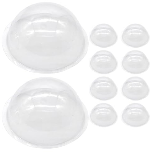 Amosfun 30Er Set Transparente Kunststoff-Halbkugel-Kuppeln 3.54 Zoll DIY Schneekugel-Ornamente Wiederverwendbar FüR Weihnachtsdorf-Dekoration Bastelprojekte