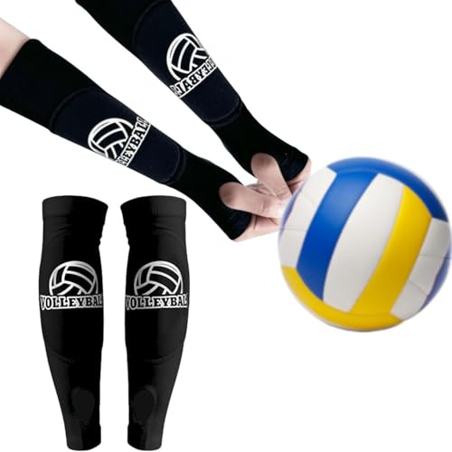 1 Paar Volleyball Armschoner mit Schutzpolster und Daumenloch – Bequeme Unterarmschützer für Training, Spiel und Alltag, Atmungsaktives Volleyball Zubehör für Damen und Herren