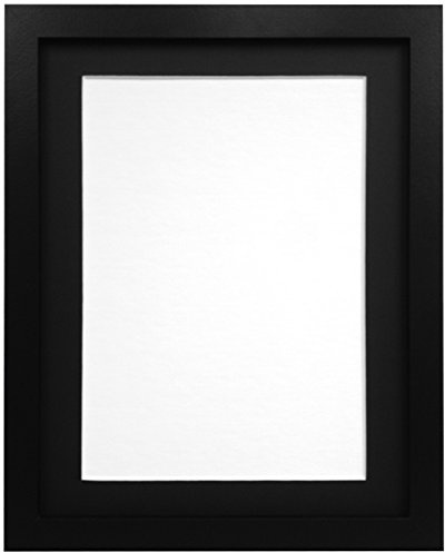FRAMES BY POST 25mm Black Photo Picture Poster Frame with Black Mount 40 x 30 For Pic Size A1 (Plastic Glass)