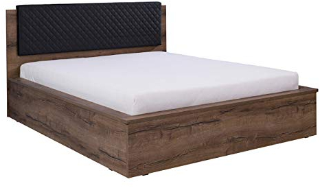 Doppellbett Reton R06 inkl. Lattenrost, Bettkasten, Bett, Farbauswahl, Modernes Ehebett, Polsterbett (Monastery Eiche/Monastery Eiche + Soft Pik 011, ohne LED Beleuchtung)