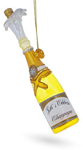 Celebratory Champagne Bottle Pop - Blown Glass Christmas Ornament