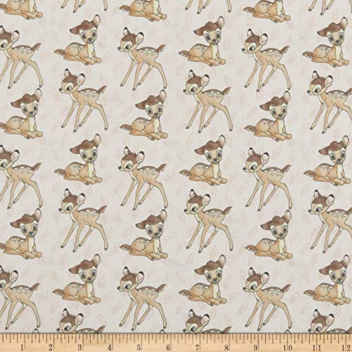 Disney Fashon Trend Bambi Toss Fabric, Cream, Fabric By The Yard