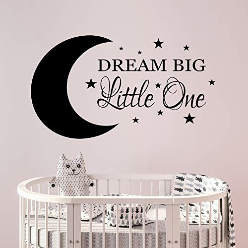 V034 Wandaufkleber für Kinderzimmer, mit ZitatDream Big Little One, Vinyl