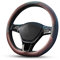 Ergocar Sport D-Form Auto Lenkradbezug Rutschfester Auto Lenkradschutz D-Typ Atmungsaktiv Mikrofaser PU Leder für Durchmesser 38cm (15 ) (Braun)