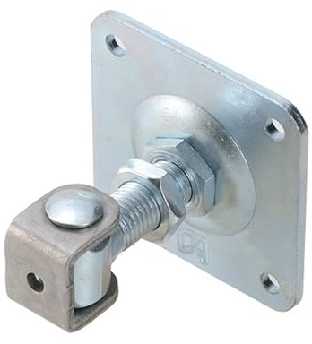 Metalideal Gond Réglable sur Platine M16 Portail Battant 100kg | Gond de portail battant réglable avec platine à visser M16 80x80mm et chape à souder, charge conseillée 100 kg.