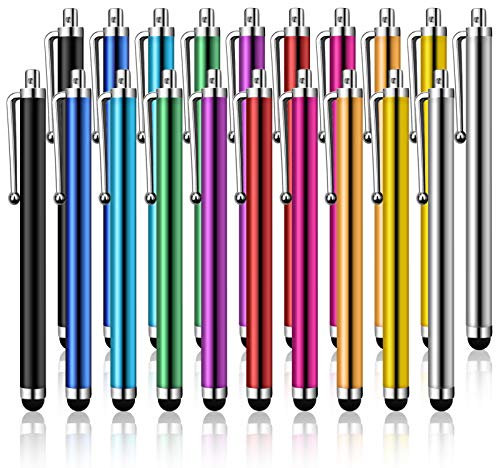 Mixoo 20 Pack Universal Capacitive Touch Screen Pens for Tablets, iPad, iPhone, Samsung Galaxy and Other Devices - Multiple Colors