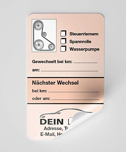 KFZ-Zahnriemen-Steuerriemen-Aufkleber Rot 1000 Stück Firmenlogo