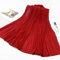 Schal Damen Perlen Chiffon Faltenrock Mit Turban Für Damen High-End-Mode Turban Seide Schal-2 Rost Rot_85 * 180Cm