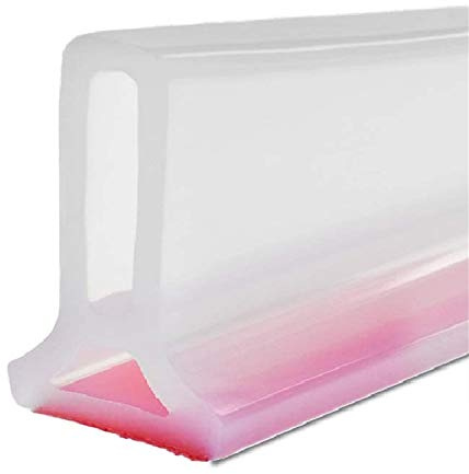 Silicone bathroom water stop,Collapsible Threshold Water Dam for Shower Stall,Silicone Shower Barrier Keeps Water Inside Shower Pan, Shower Base Water stopper Dry (160 CM,Transparent)