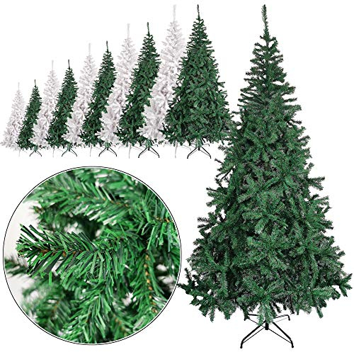 Rapid Teck® Weihnachtsbaum Künstlich 210cm (960 Äste) | Grün | Tannenbaum mit Schnellaufbau Klappsystem Material PVC inkl. Metallständer | Nordmanntanne