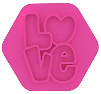 LissieLou Keksstempel Love in Bubble, Valentinstagsgeschenk, Herzform, Zuckerguss, Fondant, Prägung, Hellrosa