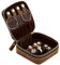 CONTACTS Schmuckkästchen mit Reißverschluss, echtes Leder, Schmuck-Organizer für Ringe, Armbänder, Ohrringe, Halsketten, Geschenk für Damen/Herren, Braun