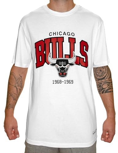 Mitchell & Ness NBA Hardwood Classics Team Arch T-Shirt - Chicago Bulls, Weiß, S