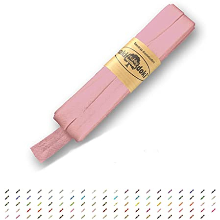 Sandras-Bastelladen Schrägband/Einfassband Baumwolle Uni gefalzt 5m x 12mm 749-Altrosa