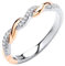 Sterling Silver & Rose Gold 0.10ct Diamond Eternity Ring - Size J-V (L)