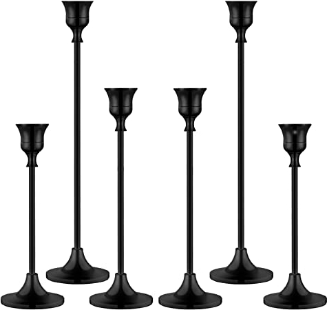 BEZURA Kerzenhalter, Kegelförmiger Metall-Kerzenhalter für Kerzenständer, schwarz, Kerzenhalter, Ostern, Vintage, Kerzenhalter für Kamin, Party, Esszimmer, Zuhause