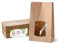 BIOZOYG Sacchetti con fondo quadro L con finestra trasparente biodegradabili 500 pz. Sacchetti di carta Kraft non rivestiti con finestra in plastica bio PLA sacchetti per biscotti tè dolci ecc.