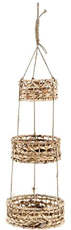 Yiida 3 Tier Hanging Planter Basket - Woven Hanging Basket for Home Kitchen Organizing Decor - Boho Plant Holder Organizer for Outdoor Indoor Planting