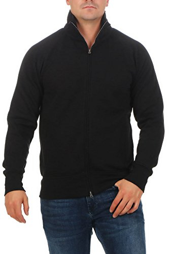 Mivaro Herren Sweatjacke ohne Kapuze Zip Hoodie mit Stehkragen XS - 5XL | Baumwollmischung, Regular Fit, innen weich gefüttert, Zwei-Wege Reißverschluss, Übergröße